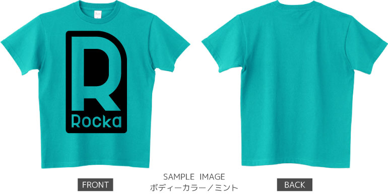 ロゴデザイン:ブラック:Tシャツ:サンプル写真:ミント