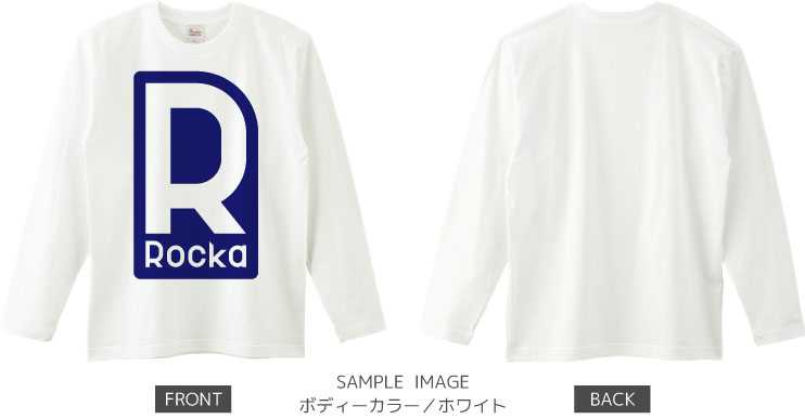 ロゴデザイン:ネイビー:ロングTシャツ:サンプル写真:ホワイト