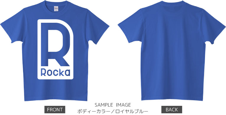 ロゴデザイン:ホワイト:Tシャツ:サンプル写真:ロイヤルブルー