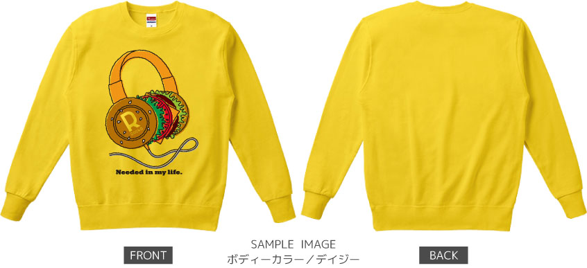 ハンバーガー ヘッドフォン:color1:スウェット:サンプル写真:デイジー