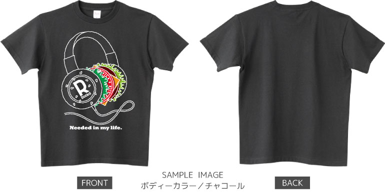 ハンバーガー ヘッドフォン:color3:Tシャツ:サンプル写真:チャコール