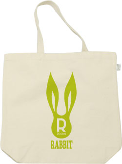うさぎデザイン:ライム:トートバッグ:サンプル写真:ナチュラル