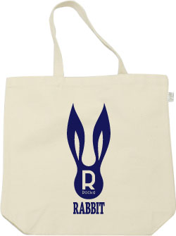 うさぎデザイン:ネイビー:トートバッグ:サンプル写真:ナチュラル