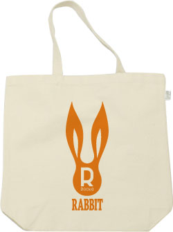 うさぎデザイン:オレンジ:トートバッグ:サンプル写真:ナチュラル