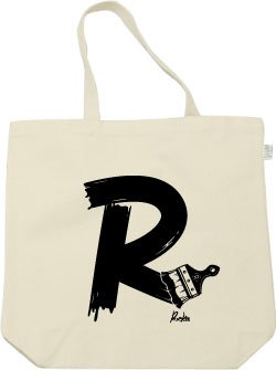 イニシャル・ペイント:ブラック:トートバッグ:サンプル写真