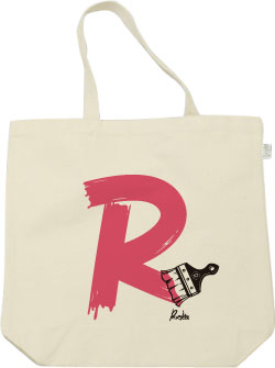 イニシャル・ペイント:ピンク×ブラック:トートバッグ:サンプル写真