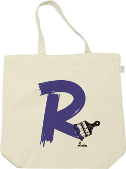 イニシャル・ペイント:パープル×ブラック:トートバッグ:サンプル写真