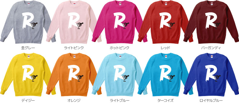 スウェットカラーデザインリスト
